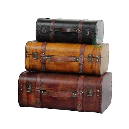 Cargas Vintage Luggage Suitcase & Trunk, Brown - Set of 3 CA2641671
